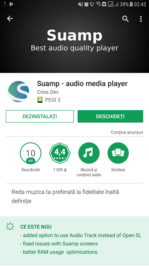 Suamp – ruleaza youtube in fundal.